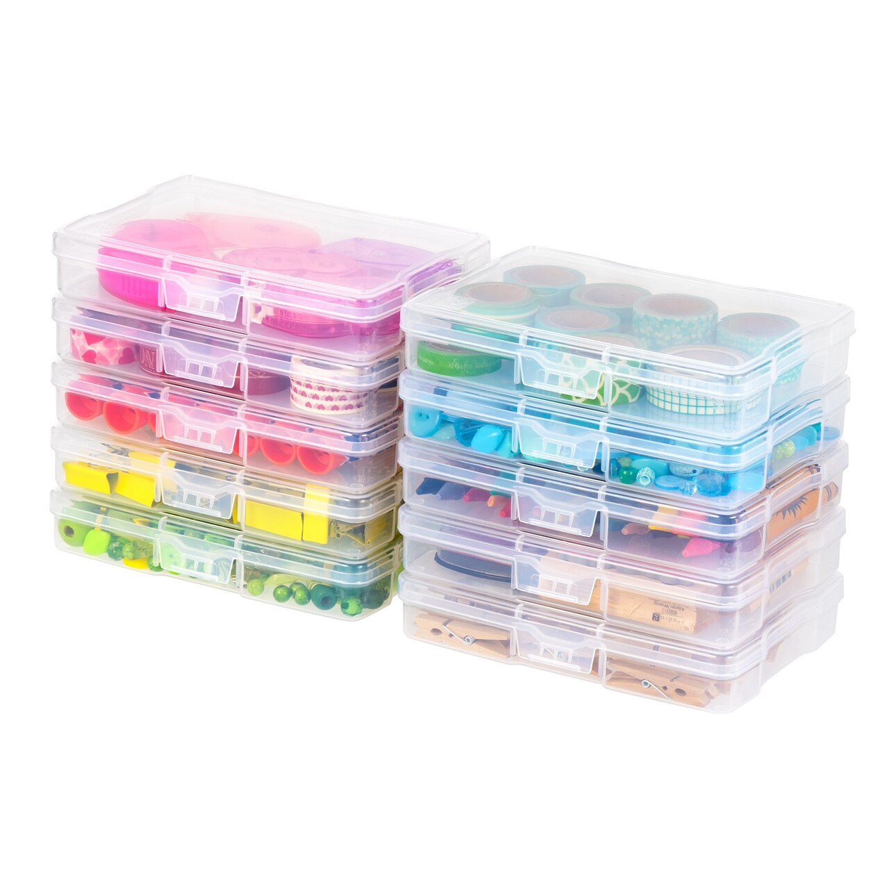 IRIS USA 10Pack 4” x 6” Scrapbook Paper Storage Cases, for Organizing Art and Crafting Supplies, Stationery, Small Items, Clear